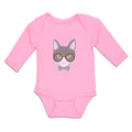 Long Sleeve Bodysuit Baby Staring Cat with Sunglass Boy & Girl Clothes Cotton