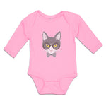 Long Sleeve Bodysuit Baby Staring Cat with Sunglass Boy & Girl Clothes Cotton