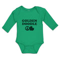 Long Sleeve Bodysuit Baby Golden Doodle Pet Animal Dog Peace Symbol Cotton