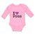 Long Sleeve Bodysuit Baby I Love Pugs with Heart Symbol Boy & Girl Clothes