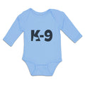 Long Sleeve Bodysuit Baby K-9 Pet Animal Police Dog Name Boy & Girl Clothes