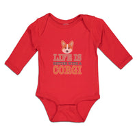 Long Sleeve Bodysuit Baby Life Is Better with A Corgi Dog with Face Cotton