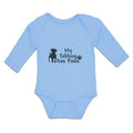 Long Sleeve Bodysuit Baby My Sibling Has Paws Pet Animal Dog Standing Cotton