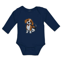 Long Sleeve Bodysuit Baby Cute Little Puppy Dog Love with Toungue out Cotton - Cute Rascals