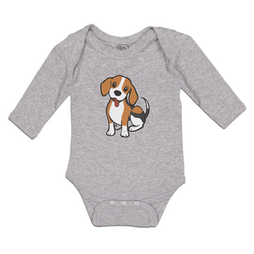 Long Sleeve Bodysuit Baby Cute Little Puppy Dog Love with Toungue out Cotton