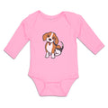 Long Sleeve Bodysuit Baby Cute Little Puppy Dog Love with Toungue out Cotton