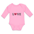 Long Sleeve Bodysuit Baby Love Heart Symbol Inside Horse Boy & Girl Clothes