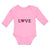 Long Sleeve Bodysuit Baby Love Heart Symbol Inside Horse Boy & Girl Clothes