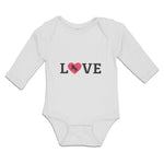 Long Sleeve Bodysuit Baby Love Heart Symbol Inside Horse Boy & Girl Clothes