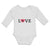 Long Sleeve Bodysuit Baby Love Heart Symbol Inside Horse Boy & Girl Clothes
