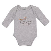 Long Sleeve Bodysuit Baby Horse Animal Love Running Boy & Girl Clothes Cotton - Cute Rascals