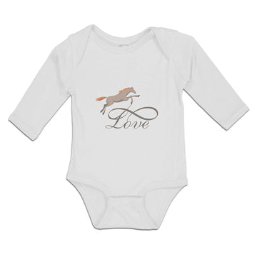 Long Sleeve Bodysuit Baby Horse Animal Love Running Boy & Girl Clothes Cotton