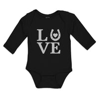 Long Sleeve Bodysuit Baby Love Horse Shoe with Black Heart Boy & Girl Clothes