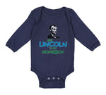 Long Sleeve Bodysuit Baby Abe Lincoln Is My Homeboy Boy & Girl Clothes Cotton - Cute Rascals