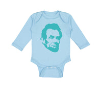 Long Sleeve Bodysuit Baby Abraham Lincoln President Style A Boy & Girl Clothes - Cute Rascals