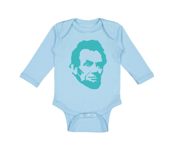 Long Sleeve Bodysuit Baby Abraham Lincoln President Style A Boy & Girl Clothes - Cute Rascals