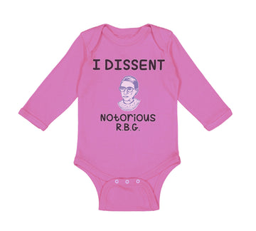 Long Sleeve Bodysuit Baby I Dissent Notorious R.B.G Ruth Bader Ginsburg Cotton