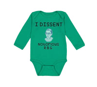 Long Sleeve Bodysuit Baby I Dissent Notorious R.B.G Ruth Bader Ginsburg Cotton - Cute Rascals