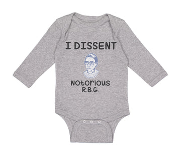 Long Sleeve Bodysuit Baby I Dissent Notorious R.B.G Ruth Bader Ginsburg Cotton