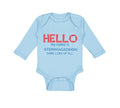 Long Sleeve Bodysuit Baby Hello My Name Is Stormageddon Dark Lord of All Cotton