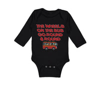 Long Sleeve Bodysuit Baby The Wheels on The Bus Go Round and Round Cotton
