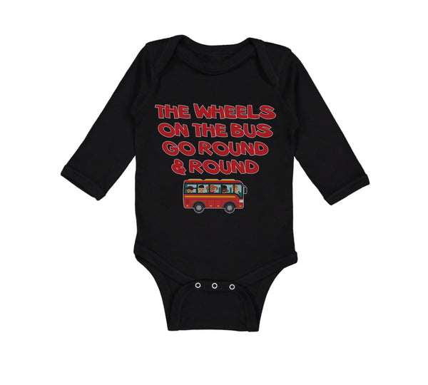 Long Sleeve Bodysuit Baby The Wheels on The Bus Go Round and Round Cotton
