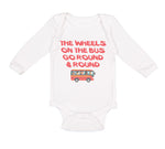 Long Sleeve Bodysuit Baby The Wheels on The Bus Go Round and Round Cotton