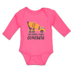 Long Sleeve Bodysuit Baby Daddy Pours Concrete Profession Vehicle Cotton - Cute Rascals