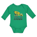 Long Sleeve Bodysuit Baby Daddy Pours Concrete Profession Vehicle Cotton - Cute Rascals