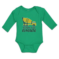 Long Sleeve Bodysuit Baby Daddy Pours Concrete Profession Vehicle Cotton - Cute Rascals
