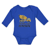 Long Sleeve Bodysuit Baby Daddy Pours Concrete Profession Vehicle Cotton - Cute Rascals