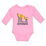 Long Sleeve Bodysuit Baby Daddy Pours Concrete Profession Vehicle Cotton - Cute Rascals