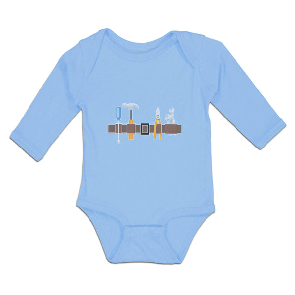 Long Sleeve Bodysuit Baby Carpenterer Costume Belt and Tools Equipment Cotton - Cute Rascals