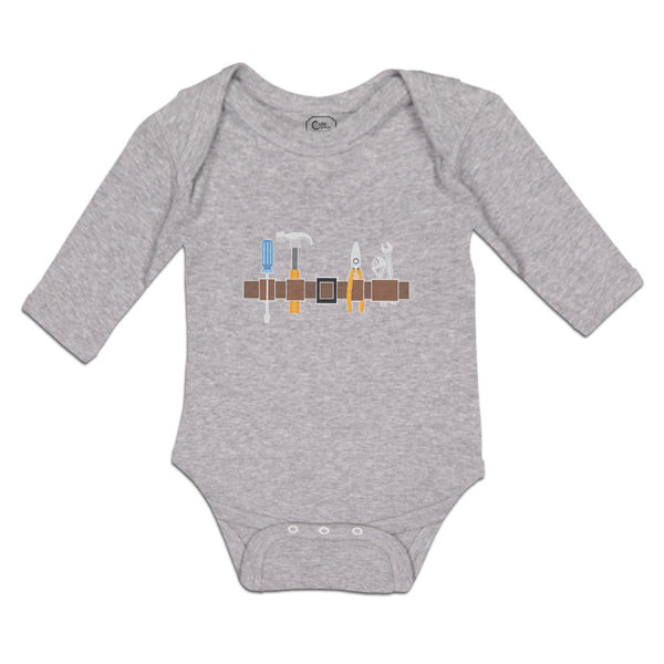 Long Sleeve Bodysuit Baby Carpenterer Costume Belt and Tools Equipment Cotton - Cute Rascals