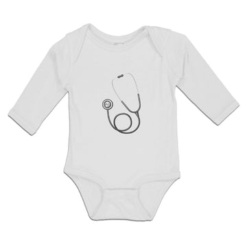 Long Sleeve Bodysuit Baby Doctor's Medical Equipment Stethoscope Module 1 Cotton