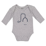 Long Sleeve Bodysuit Baby Doctor's Medical Equipment Stethoscope Module 2 Cotton - Cute Rascals