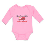 Long Sleeve Bodysuit Baby Grandma's Little Firefighter with Working Vehicle - Cute Rascals