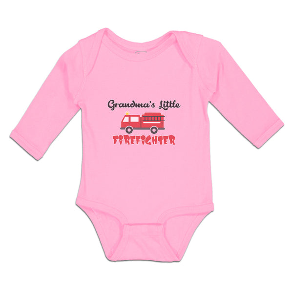 Long Sleeve Bodysuit Baby Grandma's Little Firefighter with Working Vehicle - Cute Rascals