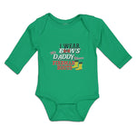 Long Sleeve Bodysuit Baby I Wear Bows My Daddy Wears Fireman Boots Cotton