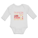 Long Sleeve Bodysuit Baby I'M Proof That Daddy Doesn'T Fight Fires All The Time