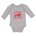 Long Sleeve Bodysuit Baby Little Fire Chief Profession with Working Vehicle