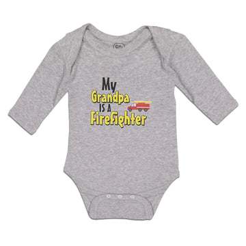 Long Sleeve Bodysuit Baby Grandpa Firefighter Profession Vehicle Cotton