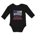 Long Sleeve Bodysuit Baby My Uncle Is A Firefighter with Country Flag Cotton