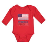 Long Sleeve Bodysuit Baby My Uncle Is A Firefighter with Country Flag Cotton