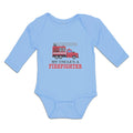 Long Sleeve Bodysuit Baby My Uncle's A Firefighter with Working Vehicle Cotton
