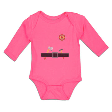Long Sleeve Bodysuit Baby Carpenterer Costume Tool Belt with Badge Cotton