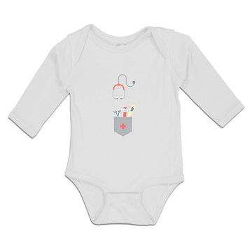 Long Sleeve Bodysuit Baby Doctor Costume with Medical Equipment and Stethoscope