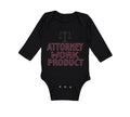 Long Sleeve Bodysuit Baby Attorney Work Product Style A Funny Humor Cotton