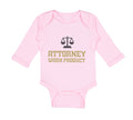 Long Sleeve Bodysuit Baby Attorney Work Product Style C Funny Humor Cotton