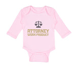 Long Sleeve Bodysuit Baby Attorney Work Product Style C Funny Humor Cotton - Cute Rascals